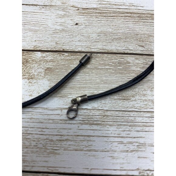 Black Cord 18” Necklace Y2K Style Medallion Mandala Sunburst Pendant Biker - Picture 5 of 8